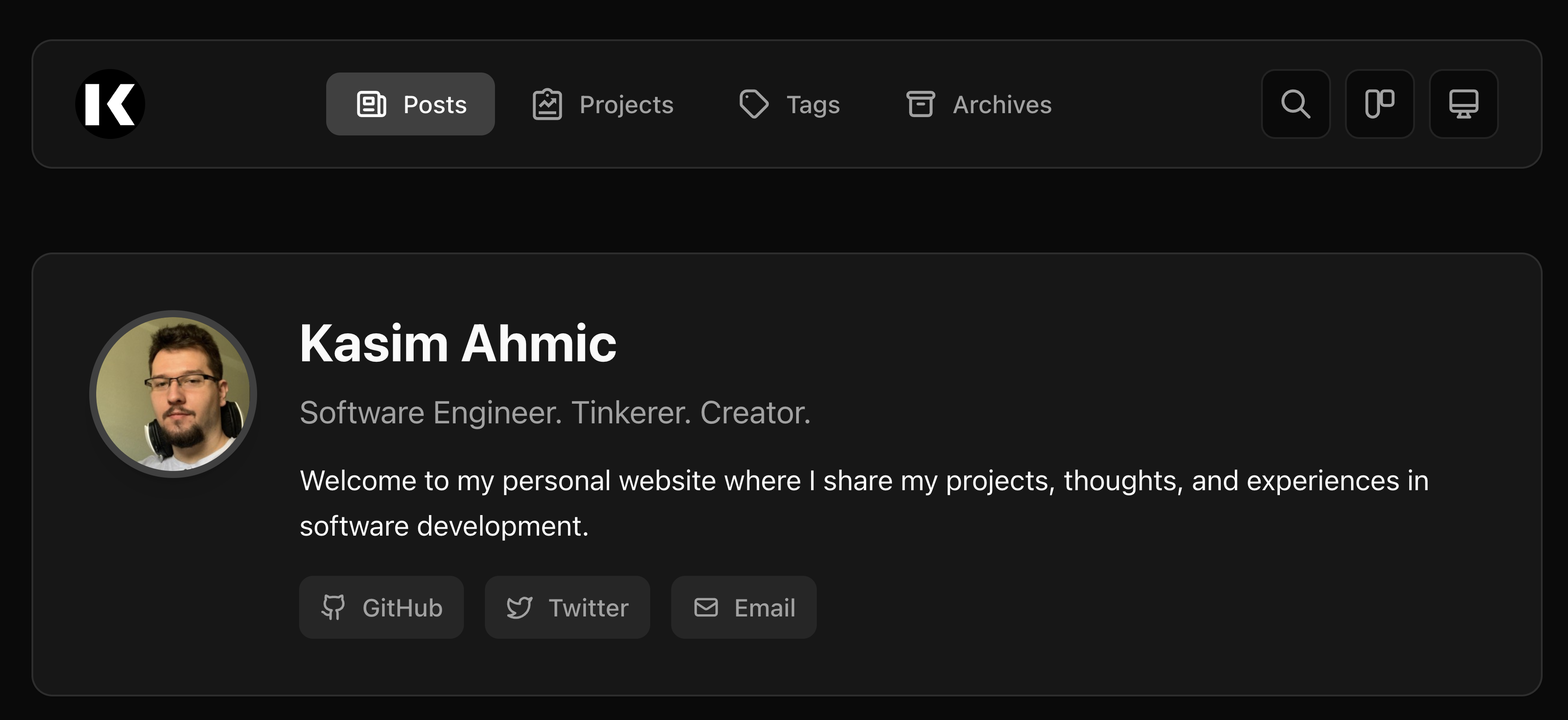 Header with search button